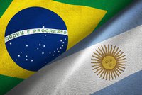 Flaggen von Brasilien und Argentinien