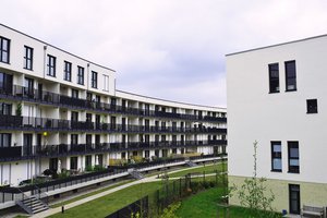 Erfurt-Brühl: Neugebaute Wohngebäude