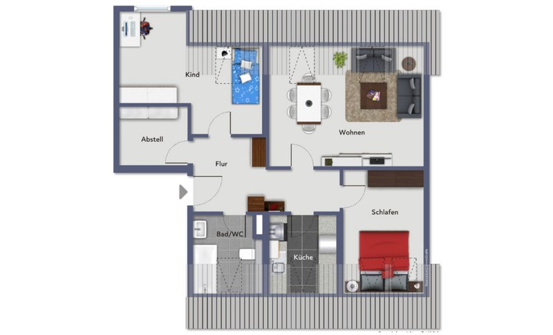 3-room apartment on the top floor (ME 07) - WBS required.