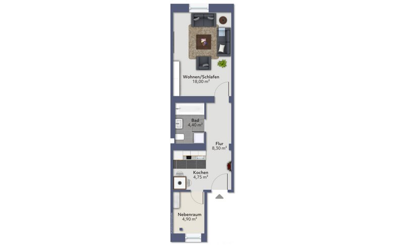 1-Raum-Wohnung Nr. 10 (WBS erforderlich)   (ME10)