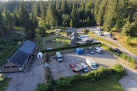 Aerial view of the Lenkgrund nature camp in Frauenwald near Ilmenau.