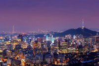 Skyline von Seoul, Südkorea, bei Nacht