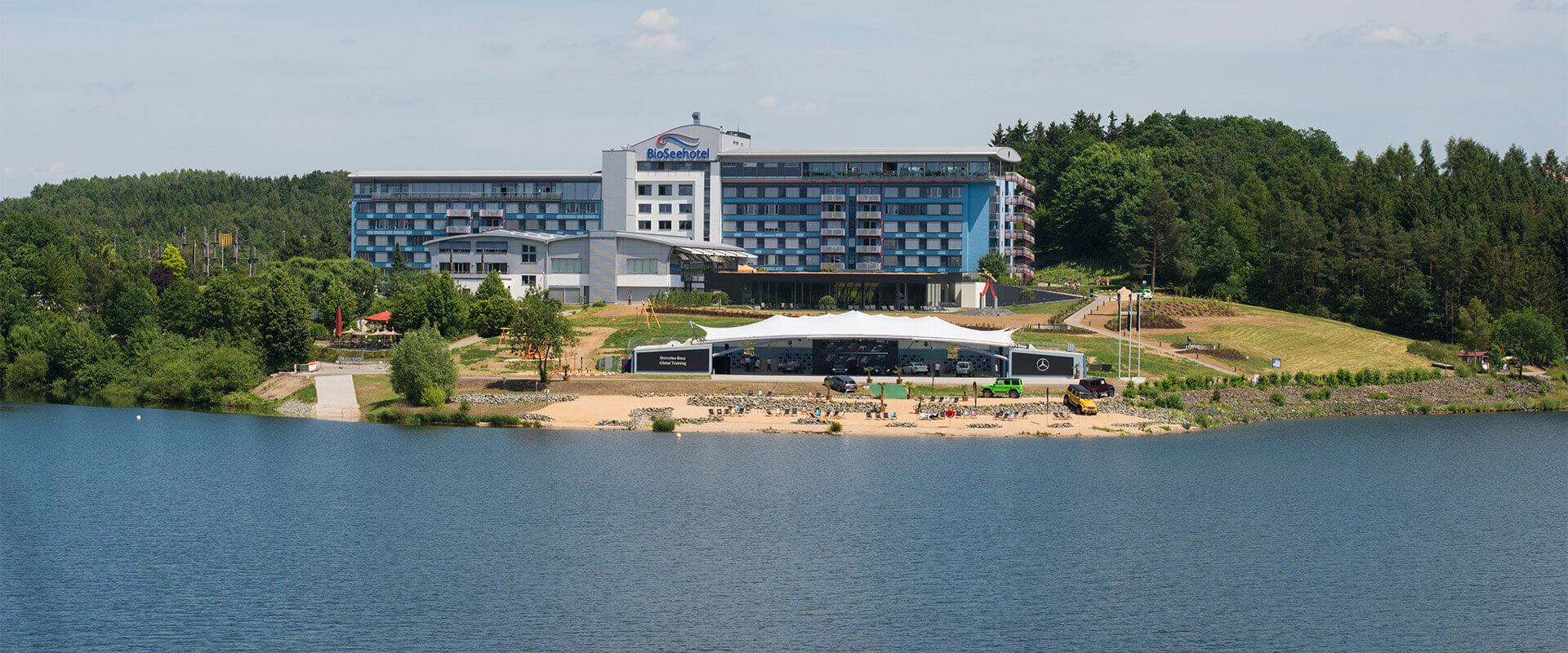 Blick auf Bio-Seehotel in Zeulenroda