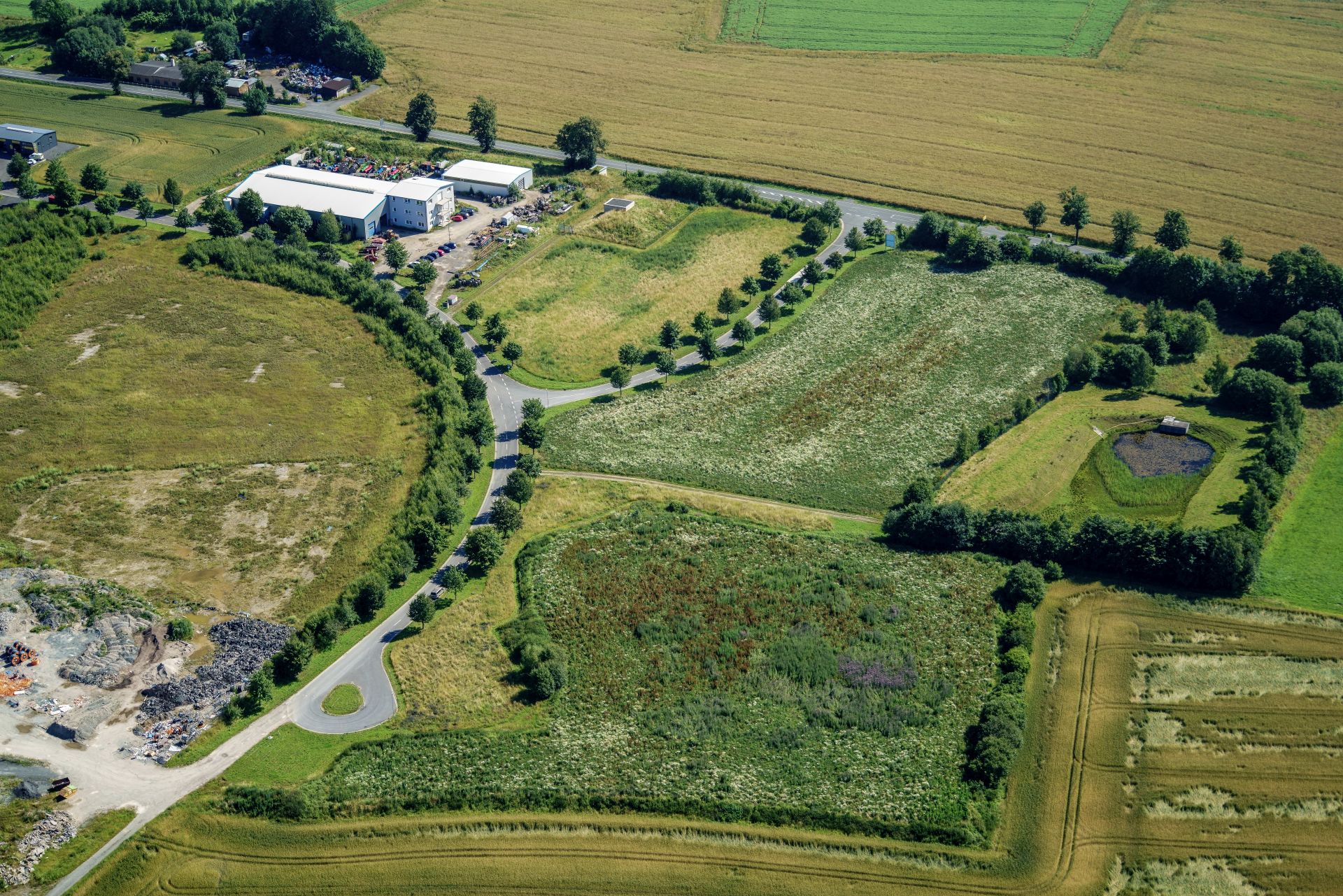 Aerial view of the northern commercial and industrial area