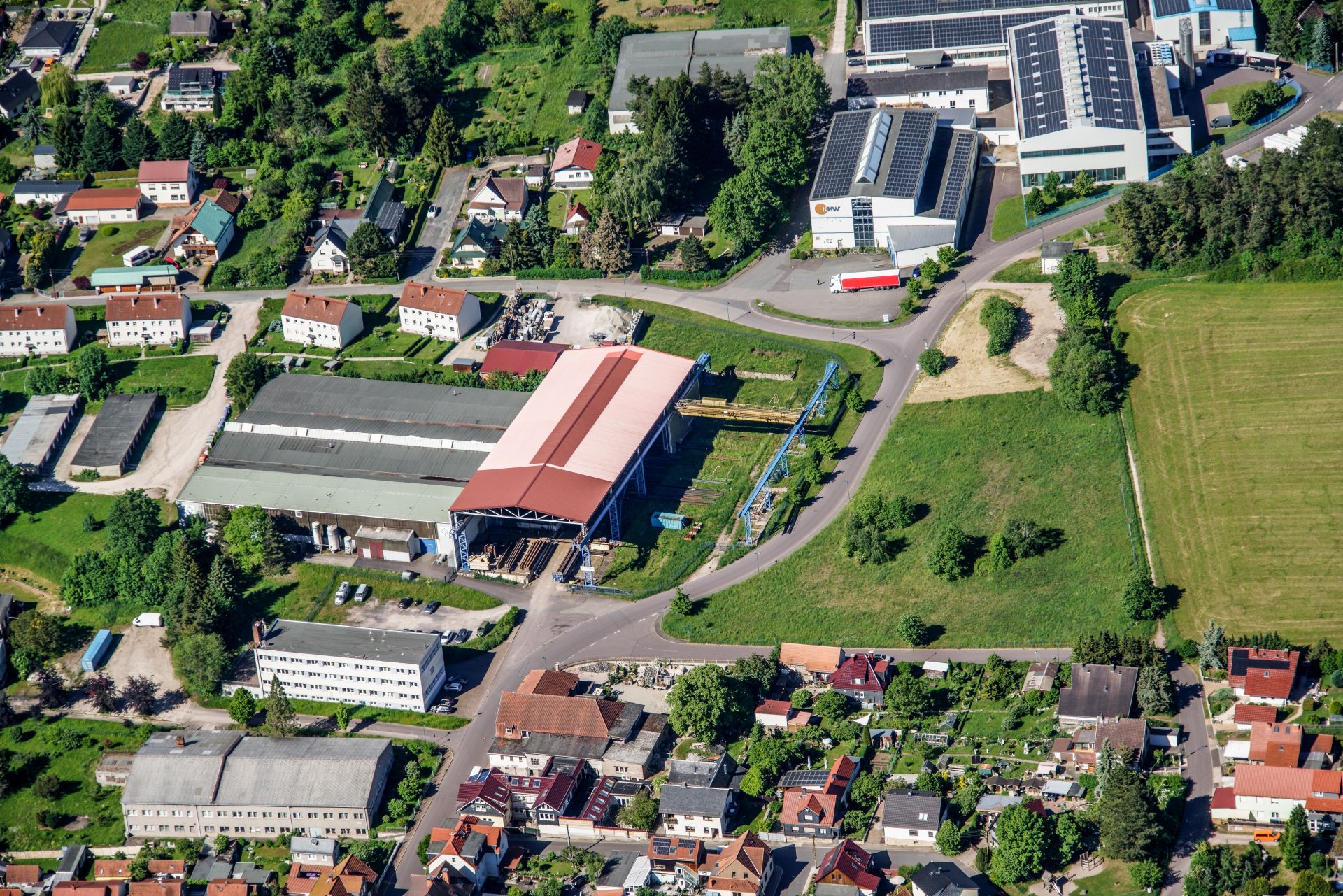 Aerial view industrial area Geschwenda North