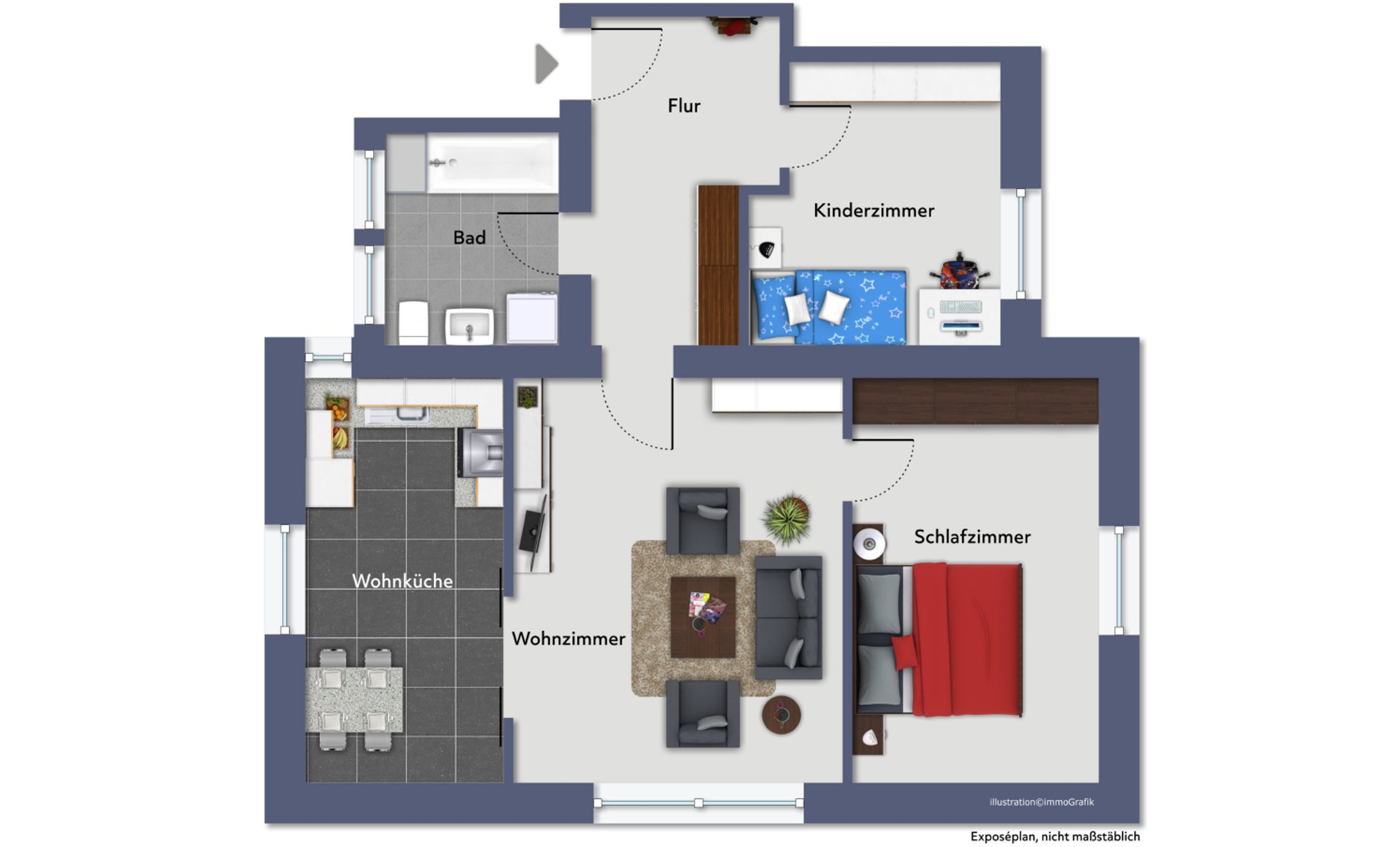 Grundriss, Gera, Leo-Tolstoi-Straße 3 ME B 1.2
