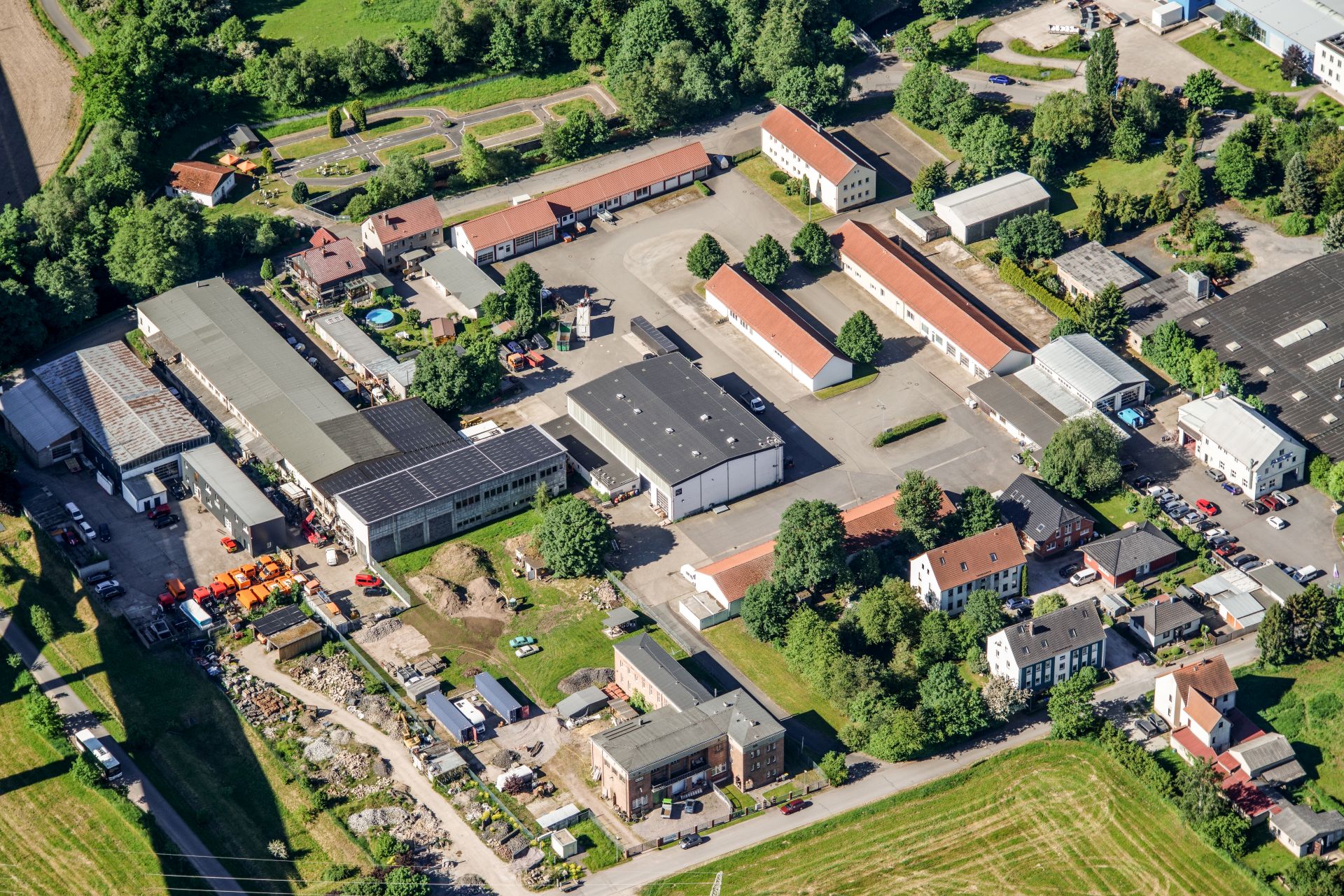 Luftbild Gewerbegebiet Langewiesen "In den Folgen III"