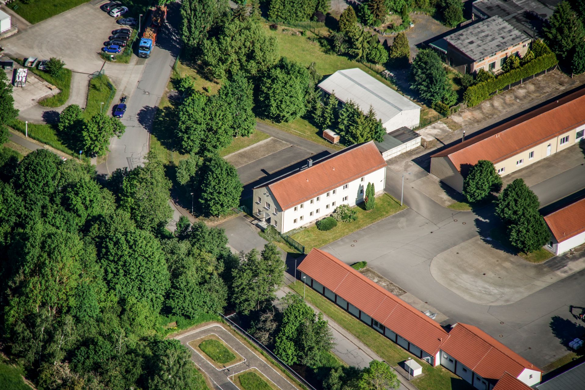 Luftbild Gewerbegebiet Langewiesen "In den Folgen III"
