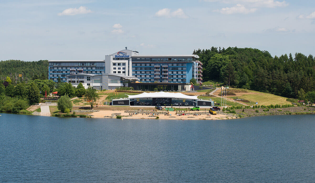 Blick auf Bio-Seehotel in Zeulenroda