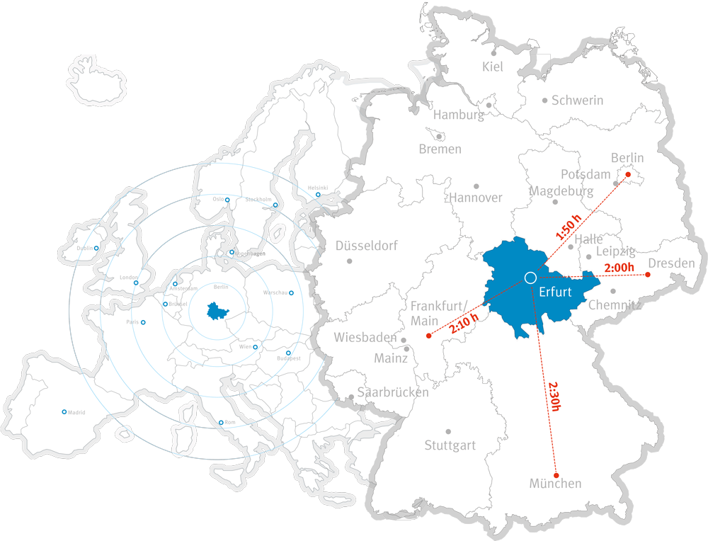 Fahrzeiten ICE Karte