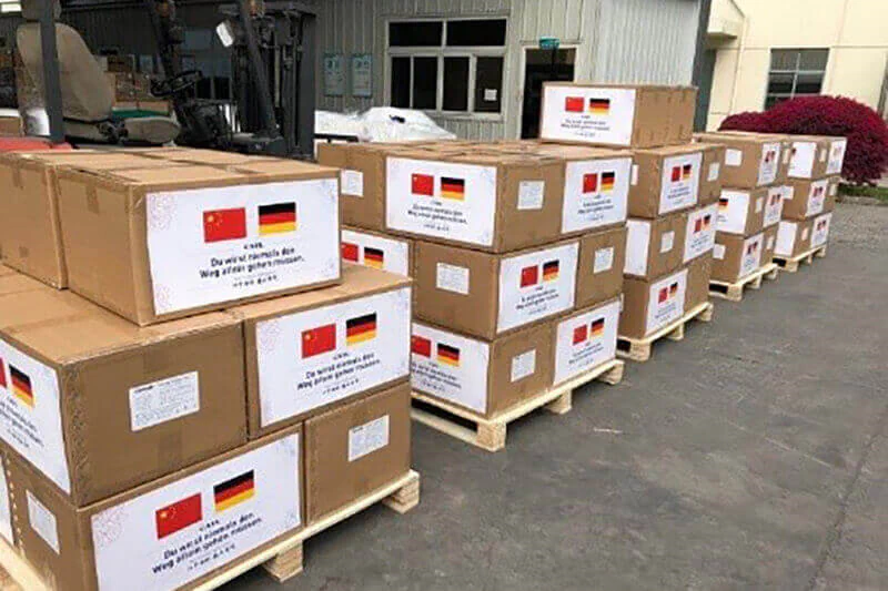 Die Spende ist bereit zum Transport von Ningde nach Thüringen. Bild: CATL