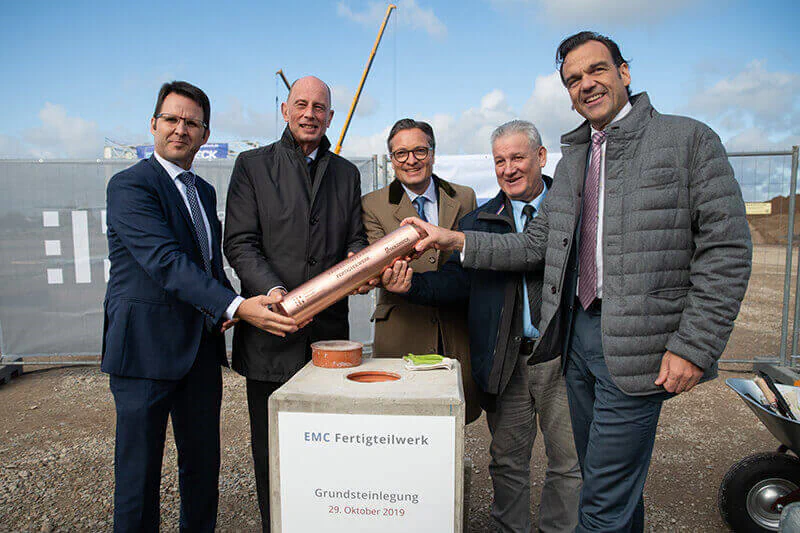 Grundsteinlegung ür das neue Werk von EMC im Industriegebiet Erfurter Kreuz